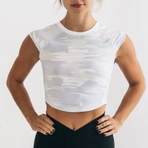 Alpalethe Velocity Crop Tee - Arctic Canvas Camo XS